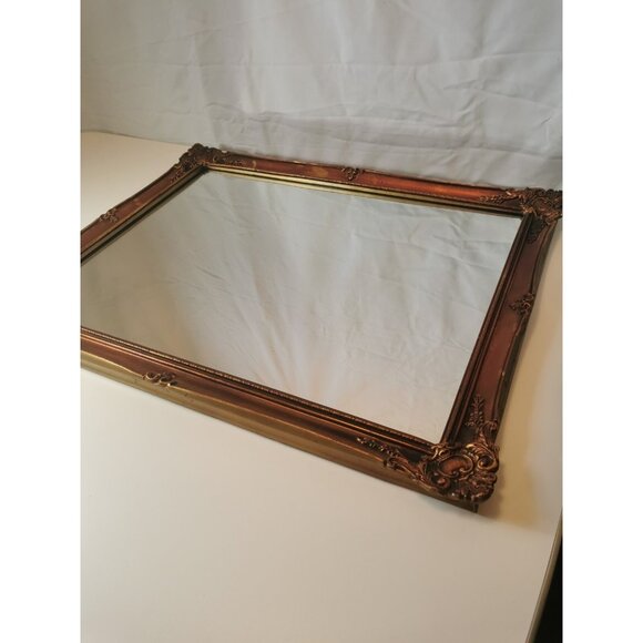 Mirror Wood Guilded with Bronze and Gold Tones Vintage 1977 Made in London - Picture 3 of 12